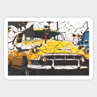 1950s Car Photo - Distressed Effect Magnet